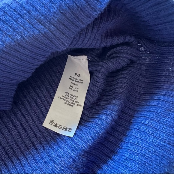 Dynamite Blue Ribbed  Turtleneck Sweater - Picture 4 of 5